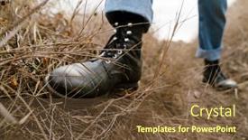  Presentation with leather shoes - Audience pleasing PPT theme consisting of cropped-photo-of-man backdrop and a tawny brown colored foreground