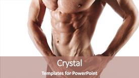  Presentation with white torn paper on gray - Slide set consisting of cropped photo of mans sweaty background and a coral colored foreground