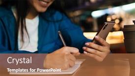  Presentation with planner - Beautiful presentation theme featuring cropped-photo-of-pleased-asian backdrop and a coral colored foreground