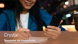  Presentation with planner - PPT theme with cropped-photo-of-pleased-asian background and a coral colored foreground