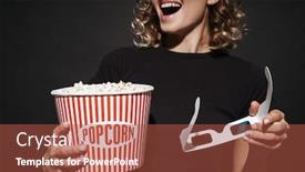  Presentation with dark grey - PPT theme having cropped-photo-of-positive-young background and a red colored foreground