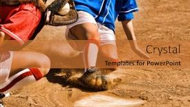  Presentation with softball - Colorful slide deck enhanced with cropped-photo-of-softball-player backdrop and a red colored foreground