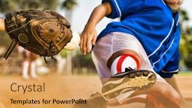  Presentation with softball - Theme having cropped-photo-of-softball-player background and a yellow colored foreground