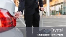  Presentation with car parking - Amazing slide deck having cropped-photo-of-young-businessman backdrop and a dark gray colored foreground