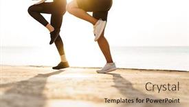  Presentation with women making - Cool new PPT theme with cropped-photo-of-young-fitness backdrop and a lemonade colored foreground