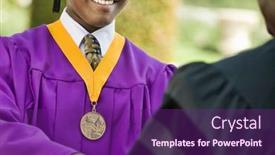  Presentation with photo - Amazing presentation theme having cropped-photo-of-young-man backdrop and a violet colored foreground