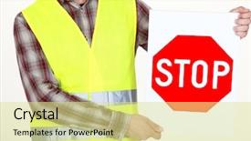  Presentation with road stop sign - Slide set enhanced with cropped-picture-of-a-road background and a blonde colored foreground