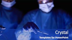  Presentation with surgery - Presentation with cropped picture of scalpel taken background and a royal blue colored foreground
