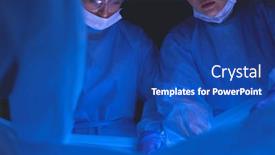  Presentation with thoracic surgery - PPT theme featuring cropped-picture-of-scalpel-taken background and a ocean colored foreground