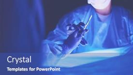  Presentation with surgery - Theme consisting of cropped-picture-of-scalpel-taken background and a teal colored foreground