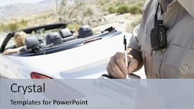  Presentation with traffic police - Cool new slide deck with 3d rendering of republic of haiti flag waving on a dirty background backdrop and a tawny brown colored foreground