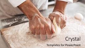 Presentation with bakery - Slide set enhanced with chiefs - cropped portrait of man chief background and a soft green colored foreground