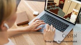  Presentation with design work - Amazing slide deck having cropped-rear-shot-of-female backdrop and a coral colored foreground