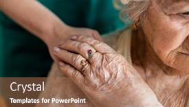  Presentation with holding hands - Slide deck with cropped-shot-of-a-senior background and a coral colored foreground