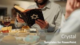  Presentation with old testament - Presentation theme enhanced with cropped-shot-of-bearded-man and a gray colored foreground