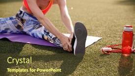  Presentation with runner - PPT layouts having cropped-shot-of-female-runner background and a tawny brown colored foreground