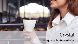  Presentation with shot - Colorful theme enhanced with cropped-shot-of-gorgeous-smiling backdrop and a light gray colored foreground