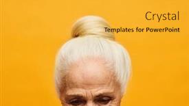  Presentation with done - Presentation design with cropped-shot-of-senior-woman background and a yellow colored foreground