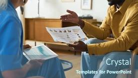  Presentation with black man - Presentation theme with cropped-shot-of-young-black background and a ocean colored foreground
