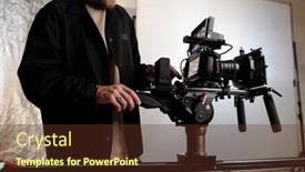  Presentation with shot - PPT theme having cropped-shot-of-young-man background and a tawny brown colored foreground