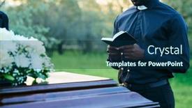  Presentation with funeral service - Slides with cropped-shot-of-young-priest and a navy blue colored foreground