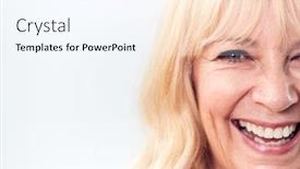  Presentation with studio - Presentation design enhanced with cropped-studio-shot-of-laughing background and a sky blue colored foreground