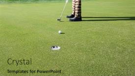  Presentation with golf course - Theme consisting of cropped-view-of-golfer-making background and a gold colored foreground