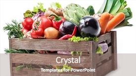  Presentation with border organic vegetables on wood - Slide set enhanced with crops mushrooms - fresh multi-colored vegetables in wooden background and a violet colored foreground