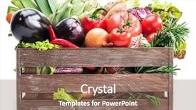  Presentation with fresh fruits vegetables heart - Amazing slides having crops mushrooms - fresh multi-colored vegetables in wooden backdrop and a violet colored foreground