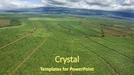  Presentation with maui - Slides enhanced with crops sugarcane - aerial of irrigated cropland background and a tawny brown colored foreground