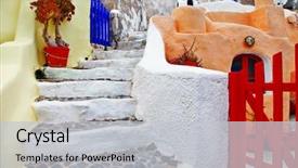  Presentation with santorini - Colorful PPT theme enhanced with holly cross - colors of santorini series backdrop and a light gray colored foreground