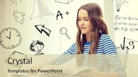  Presentation with reading table - Slides with globe cross - education and home concept background and a soft green colored foreground