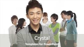  Presentation with people - Slide deck featuring cross 19 - group of young people background and a gray colored foreground