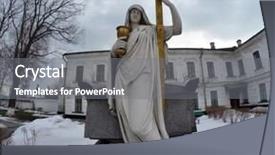  Presentation with monastery - Presentation theme having cross 19 - kiev pechersk lavra monastery tomb background and a gray colored foreground