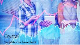  Presentation with people - Cool new PPT theme with cross 19 - smiling business people discussing backdrop and a light blue colored foreground