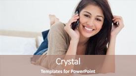  Presentation with real woman hair texture human - PPT layouts featuring cross 19 - woman holding her hair background and a coral colored foreground