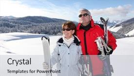  Presentation with out of africa sumatra - Slide deck featuring cross country - couple out skiing together background and a lemonade colored foreground