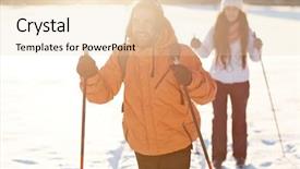  Presentation with wedding muslim couple - Slides consisting of cross country - couple skiing background and a lemonade colored foreground