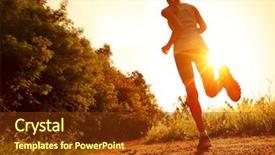  Presentation with rural road - PPT layouts enhanced with cross country - young lady running background and a tawny brown colored foreground