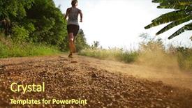  Presentation with road safety young drivers - Colorful slide deck enhanced with cross country - young lady running backdrop and a tawny brown colored foreground