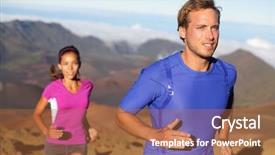  Presentation with marathon man - PPT theme having cross-country run for marathon background and a red colored foreground