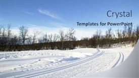  Presentation with cross - PPT layouts consisting of cross-country-ski-trails background and a light blue colored foreground
