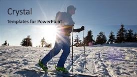 Presentation with country - Theme featuring cross-country skier background and a seafoam green colored foreground
