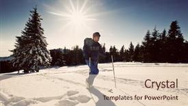  Presentation with country - Cool new PPT theme with cross-country skier backdrop and a lemonade colored foreground