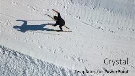  Presentation with cross - PPT theme with cross-country-skiing-young-man background and a light gray colored foreground