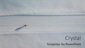  Presentation with cross - Presentation featuring cross-country-skiing-young-woman background and a light gray colored foreground