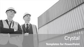  Presentation with low angle view of hockey - Beautiful slides featuring cross docking - low angle view of workers backdrop and a gray colored foreground