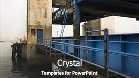  Presentation with old car - Colorful presentation theme enhanced with cross docking - old desert car ferry dock backdrop and a dark gray colored foreground