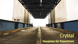  Presentation with old car - Presentation theme enhanced with cross docking - old desert car ferry dock background and a tawny brown colored foreground