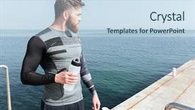  Presentation with runner - Cool new presentation theme with cross docking - runner with water near backdrop and a  colored foreground